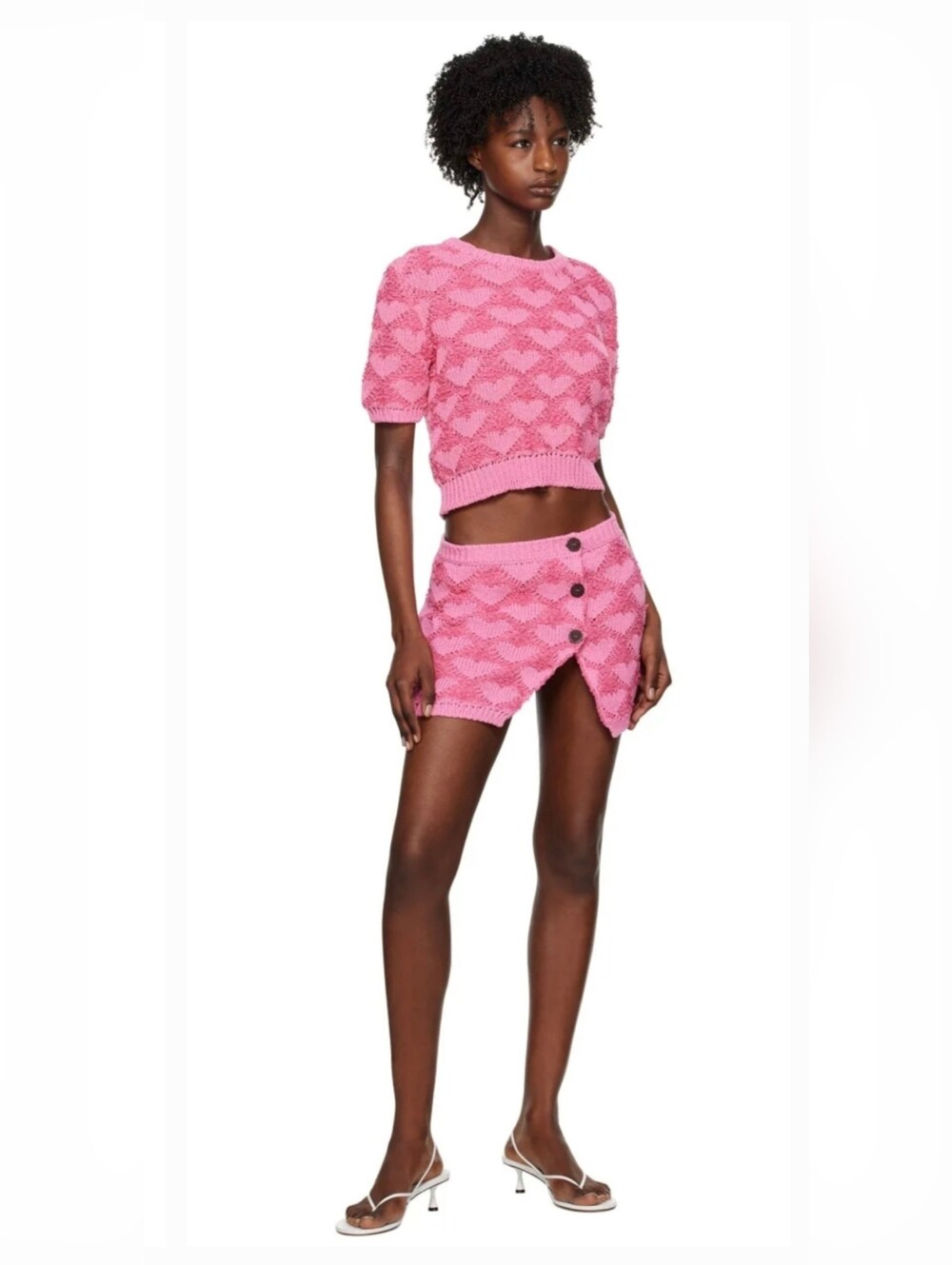 MARCO RAMBALDI Pink Heart Mini skirt Size XS NWT